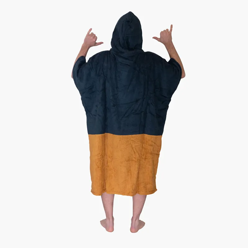 All In Poncho Mens Organic Bamboo Blue/Beige-2